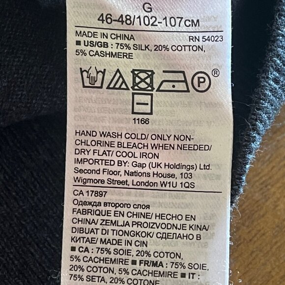 Banana Republic Luxury Blend Cashmere, Silk Navy Blue Sweater Mens Sz Large LG - Picture 7 of 7